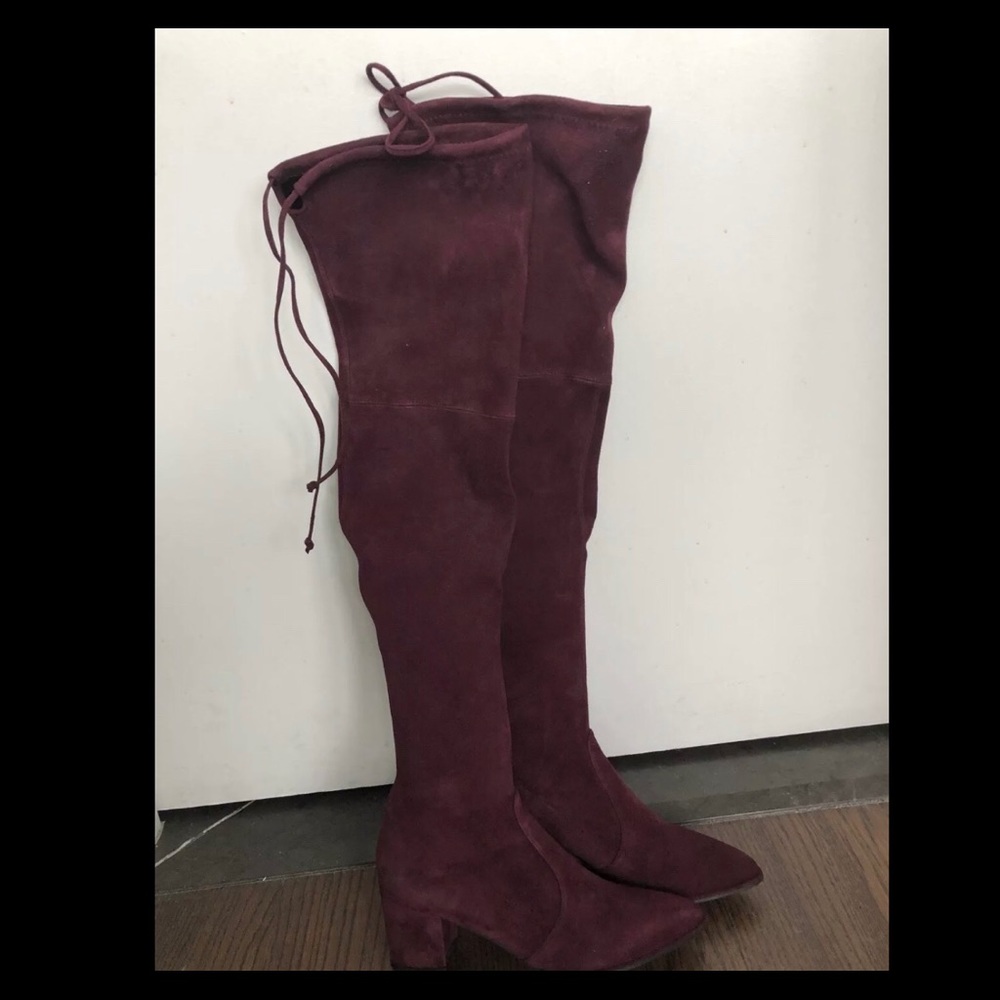 Stuart Weitzman thighland US6 Burgundy New in Box